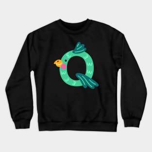 Letter Q animal alphabet back to school Crewneck Sweatshirt